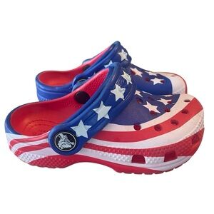 Crocs American Flag‎ Clogs Shoes Size 7 Toddler